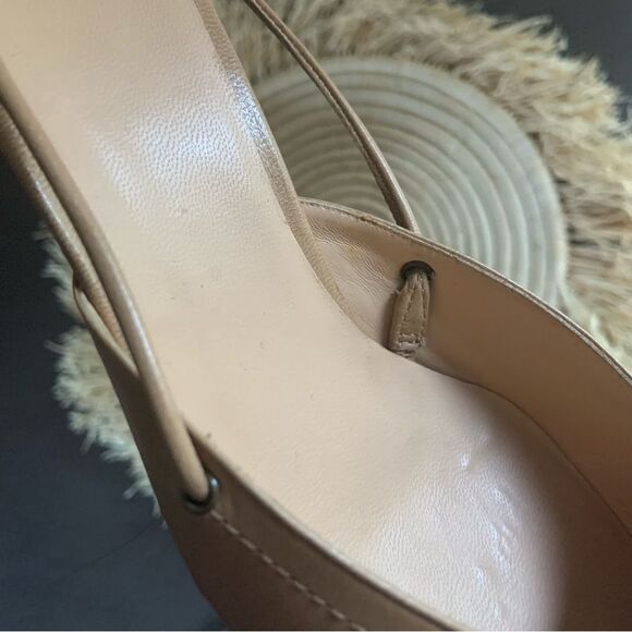 MOSCHINO Italian Leather Nude Slingback Kitten Heel Pumps 36 - Picture 14 of 16